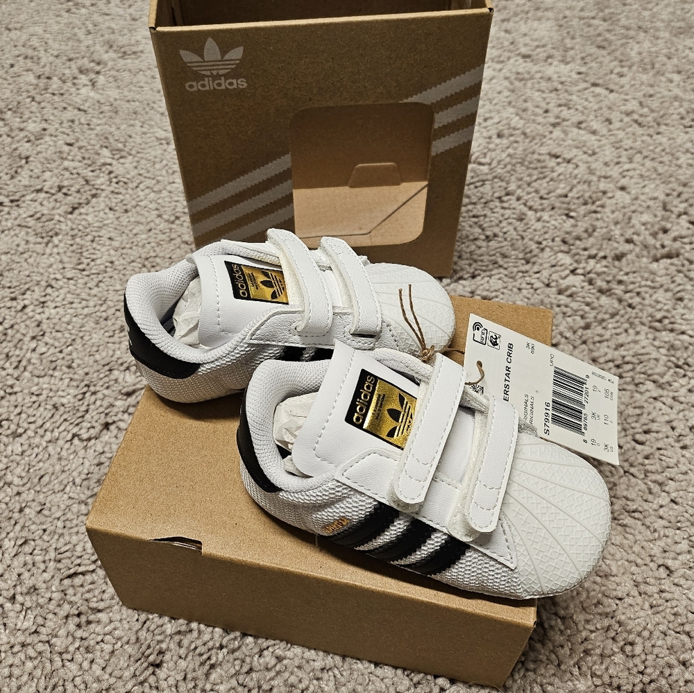NWT Adidas Superstar Crib Baby Sneakers 3K